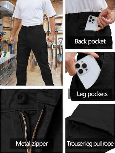 Tactical Cargo Pants for Men, Cotton BDU Casual Military Pants Combat Rip Stop Work Pant Camping Hiking with 6 Pockets in Kuwait