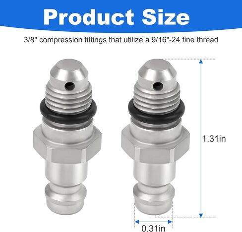 2 Pack - Bleeder Fitting Kit for SeaStar Front Mount Cylinders – 3/8" Compression 9/16-24 Thread in Saudi Arabia