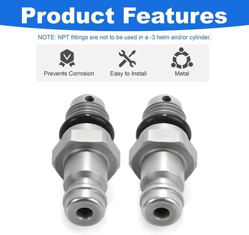 2 Pack - Bleeder Fitting Kit for SeaStar Front Mount Cylinders – 3/8" Compression 9/16-24 Thread in Saudi Arabia