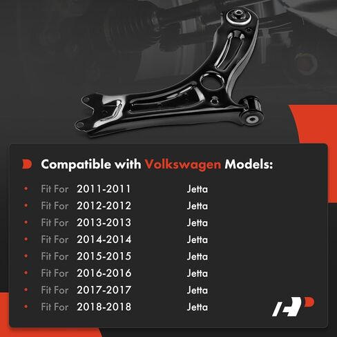A-Premium Front Right Lower Control Arm, with Bushing, Compatible with Volkswagen Jetta 2011-2018, Sedan Only in Saudi Arabia