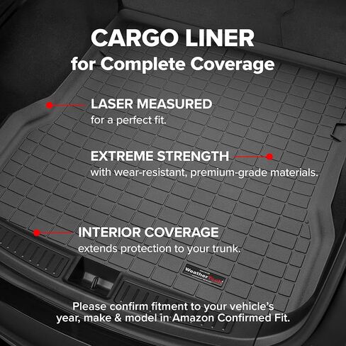 WeatherTech Cargo Trunk Liner for Rivian R1S - Behind 3rd Row (401566) Black in Saudi Arabia