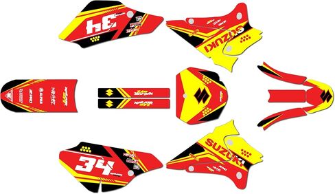 Graphics Kit for Suzuki DRZ 125 (2001-2007) Icon Series Yellow-Shift 09 Mil - Dirt Bike Custom Racing Graphics Decals Stickers Kit, no-Plastics in Saudi Arabia