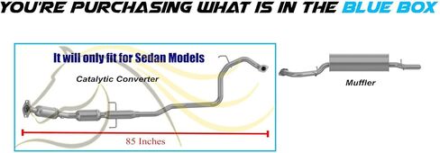 Northeastern Exhaust | Stainless Steel EPA-Approved Catalytic & Resonator Pipe Exhaust System Kit Compatible for Toyota Yaris 2007-2011 1.5L | Sedan | Includes Gaskets, Sleeve, and Spring Bolt kit in Saudi Arabia