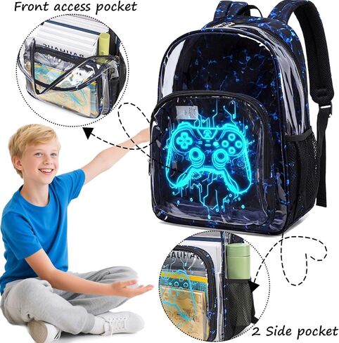 Jumpopack Clear Backpack Clear Bookbag Heavy Duty TPU Clear Backpacks for School Transparent Backpack See Through Backpack,Clear Backpack for Stadium Events,Purple in Kuwait
