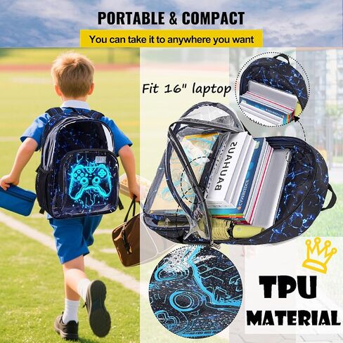 Jumpopack Clear Backpack Clear Bookbag Heavy Duty TPU Clear Backpacks for School Transparent Backpack See Through Backpack,Clear Backpack for Stadium Events,Purple in Kuwait