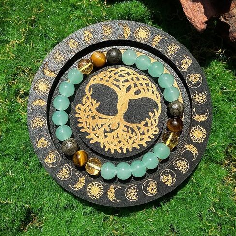 Money Attraction Bracelets for Women Men Attracts Wealth Money Tiger's Eye Chalcopyrite Dongling Jade Crystal Natural Stones Gemstones Elastic Healing Yoga Beads Bracelet Jewelry Spiritual Gift in Saudi Arabia