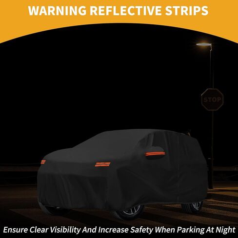 Car Cover Waterproof All Weather Sun Rain Protection Full Exterior Cover for Honda Pilot Black with Left Side Zippers in Saudi Arabia