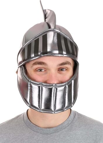 Silver Knight Soft Costume Helmet - Foam-Backed Metallic Fabric with Adjustable Fit in Saudi Arabia