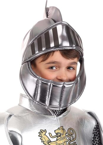 Silver Knight Soft Costume Helmet - Foam-Backed Metallic Fabric with Adjustable Fit in Saudi Arabia