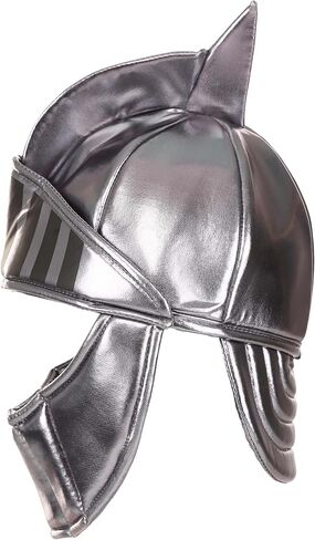 Silver Knight Soft Costume Helmet - Foam-Backed Metallic Fabric with Adjustable Fit in Saudi Arabia