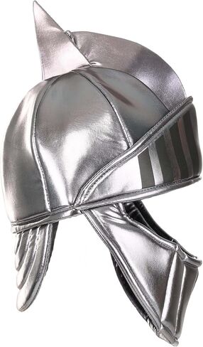Silver Knight Soft Costume Helmet - Foam-Backed Metallic Fabric with Adjustable Fit in Saudi Arabia