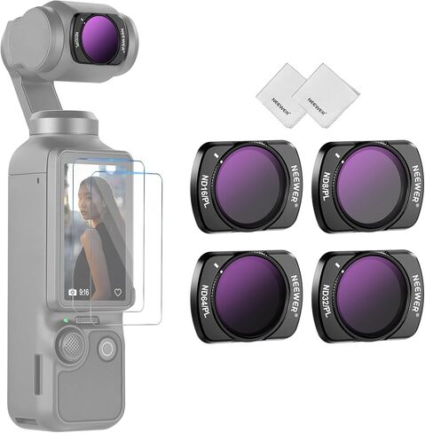 مرشح CPL المغناطيسي من NEEWER متوافق مع ملحقات DJI Osmo Pocket 3 Creator Combo، طقم مرشح مستقطب دائري متعدد الطبقات مع واقيين للشاشة، وملحقات كاميرا الحركة in Kuwait
