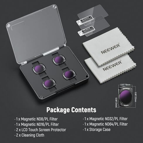 مرشح CPL المغناطيسي من NEEWER متوافق مع ملحقات DJI Osmo Pocket 3 Creator Combo، طقم مرشح مستقطب دائري متعدد الطبقات مع واقيين للشاشة، وملحقات كاميرا الحركة in Kuwait