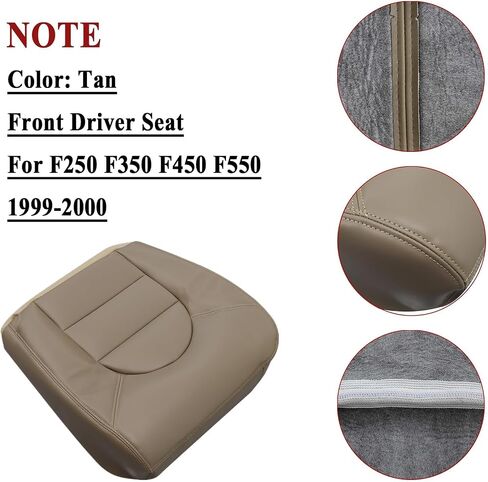 NLQR 1999 2000 Front Driver and Passenger Bottom & Top Replacement Seat Covers & 2pcs Seat Armrest Covers Tan Compatible with Ford F250 F350 F450 F550 Lariat XLT XL Super Duty in Saudi Arabia