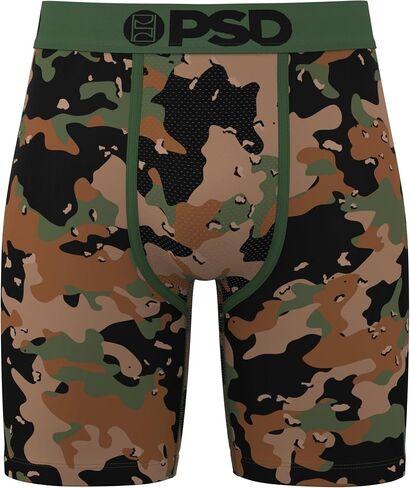 PSD Men's Boxer Briefs - Combat Camo, 7 Inch Inseam, Moisture-Wicking, 4-Way Stretch, Boxer Briefs for Men, Small in Saudi Arabia