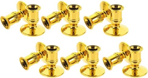 ABOOFAN Candlestick Holder 12pcs Vintage Candle Holders Tall Pillar Candles Stand Taper Decorative Plastic Candle Holders for Table Centerpiece Wedding Party Decor Silver in Saudi Arabia
