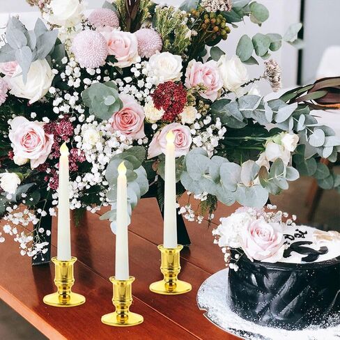ABOOFAN Candlestick Holder 12pcs Vintage Candle Holders Tall Pillar Candles Stand Taper Decorative Plastic Candle Holders for Table Centerpiece Wedding Party Decor Silver in Saudi Arabia