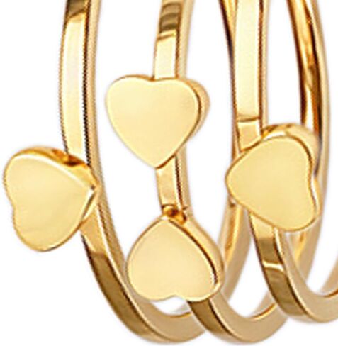 Exquisite Clover Heart Stacked Titanium Alloy Ring Set, Silver and Rose Gold, Gold, Fashion Declaration Ring, 3-Piece Set in Saudi Arabia