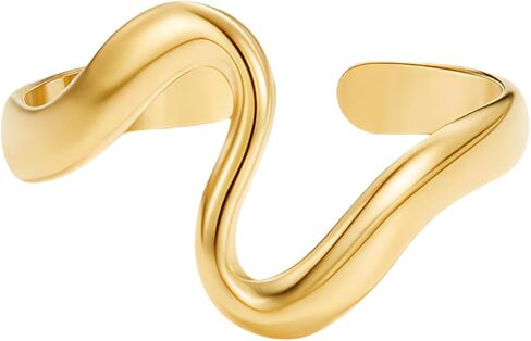 Gold Rings For Women, Trendy Infinity Twisted Wave Design Stackable Statement Non Tarnish Ring Wedding Jewelry Promise Gift in Saudi Arabia