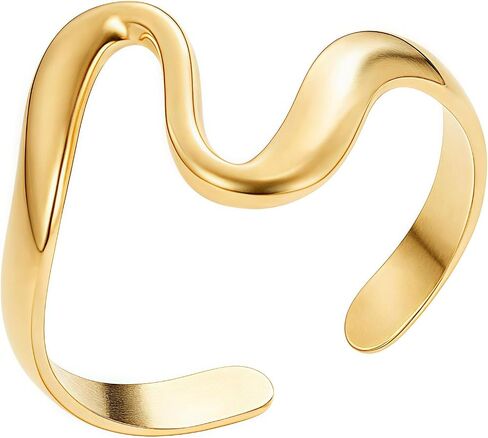 Gold Rings For Women, Trendy Infinity Twisted Wave Design Stackable Statement Non Tarnish Ring Wedding Jewelry Promise Gift in Saudi Arabia