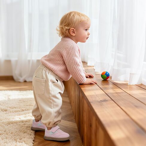 أحذية رياضية Apakowa First Walker للرضع والأطفال الصغار الأولاد والبنات - أحذية أطفال ذات مقدمة واسعة ونعل ناعم لجميع المواسم مقاس 6 9 12 18 24 شهرًا in Kuwait