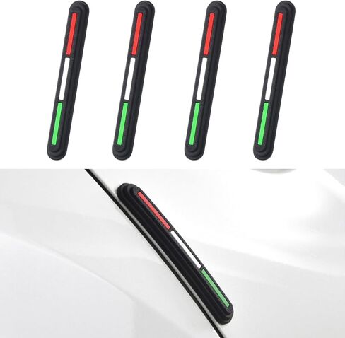 4PCS Car Door Edge Guard Protectors, Anti-Scratch Anti-Collision Car Door Rearview Bumper Guard Decorative Strip, Self-Adhesive Universal Auto Exterior Trim Sticker for Cars (Red/White/Green) in Saudi Arabia