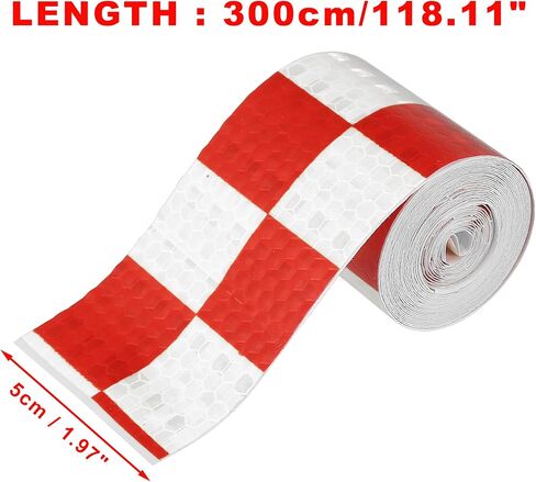 Reflective Safety Warning Tape Adhesive Signs Waterproof High Visibility Sticker for Trailer Cars Auto Trucks Trailer Outdoor Red White Lattice Pattern in Saudi Arabia