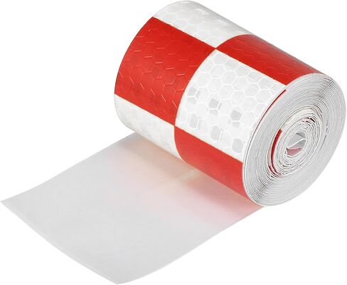 Reflective Safety Warning Tape Adhesive Signs Waterproof High Visibility Sticker for Trailer Cars Auto Trucks Trailer Outdoor Red White Lattice Pattern in Saudi Arabia