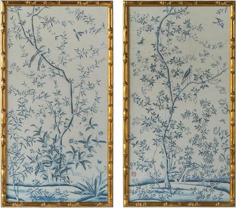 HongFengtang Chinese Rice Paper Print China Flower And Bird Bamboo Frame 19.5 X 35.8 Inches (A) in Saudi Arabia