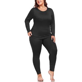 Women's Plus Size Thermal Underwear for Long Sleeve Fleece Lined Base Layer Top and Bottom Sets XL-5XL in Saudi Arabia