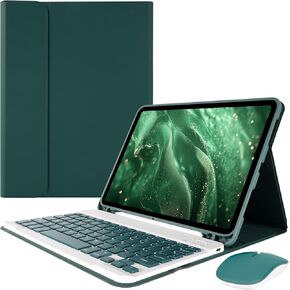 Keyboard Case for iPad Air 11 inch (M2) 2024 and iPad Air 4th/5th 10.9 inch & iPad Pro 11 inch (4th/3rd/2nd/1st), Built-in Pencil Holder, Tablet Cases with Bluetooth Keyboard and Mouse, Black in Kuwait