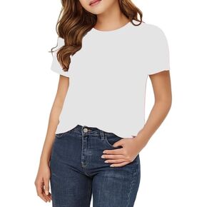 Girls Short Sleeve Crewneck T-Shirt, Summer Casual Top, Ages 1-13 Years in Saudi Arabia