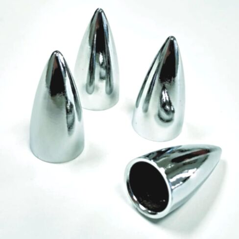 Chrome Bullet Head Valve Caps For Wheels and Tires, Standard Fit, Set of 4 in Saudi Arabia