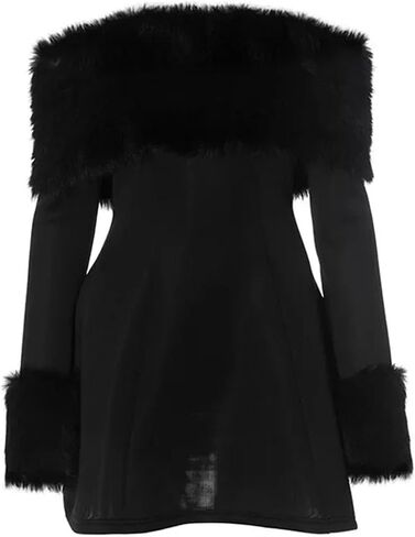 Women Strapless Backless Sexy A-Line Dress Elegant Party Long Sleeve Mini Autumn Winter Dress in Saudi Arabia