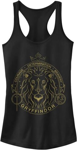 Harry Potter Deathly Hallows Gryffindor Line Art Symbol Women's Fast Fashion Racerback Tank Top in Saudi Arabia