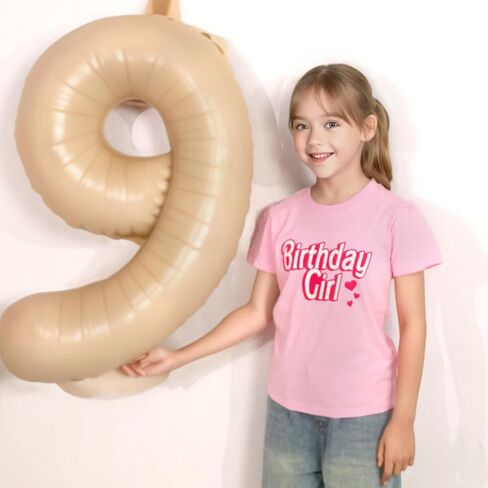 Cadidi Dinos Birthday Girls T-Shirt Cotton Short Sleeve Top Tee in Saudi Arabia