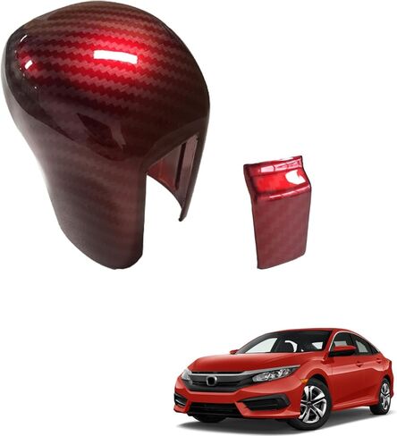 غطاء مقبض ناقل الحركة Civic Gear من الجيل العاشر من AJHLJ® CVT ملحقات داخلية لرافعة ناقل الحركة الأوتوماتيكي متوافقة مع Honda Civic 2016 2017 2018 2019 2020 2021 (أسود كربوني) in Kuwait