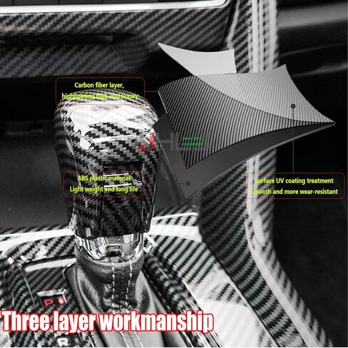 غطاء مقبض ناقل الحركة Civic Gear من الجيل العاشر من AJHLJ® CVT ملحقات داخلية لرافعة ناقل الحركة الأوتوماتيكي متوافقة مع Honda Civic 2016 2017 2018 2019 2020 2021 (أسود كربوني) in Kuwait