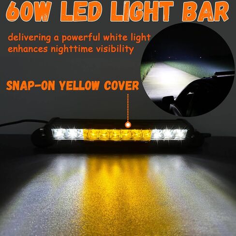 Magnetic Led Light Bar, IP67 Waterproof 54W Working Lights with Magnetic Mount, Spot Flood Combo Led Light, Amber Off Road Lights with Wiring Harness, Driving Lamp on Boats Truck SUV ATV UTV in Saudi Arabia