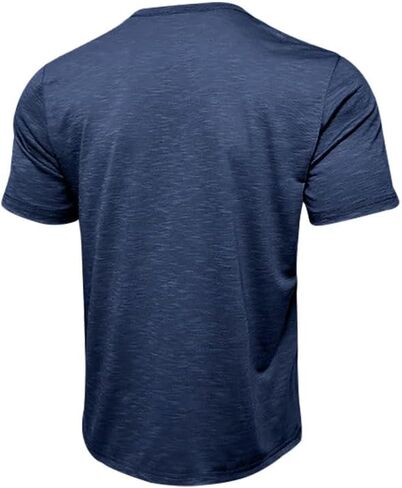 Mens Henley Shirts Short Sleeve Casual T Shirt Gym Workout Athletic Shirt Tees with Button in Saudi Arabia
