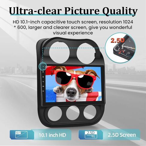 [2+32G] راديو سيارة Android 13 لسيارة Jeep Compass Patriot 2010 2011 2012 2013 2014 2015 2016، شاشة لمس 10.1 بوصة بلوتوث ستيريو مع Apple Carplay وAndroid Auto+AHD كاميرا احتياطية/ميكروفون/صوت DSP in Saudi Arabia