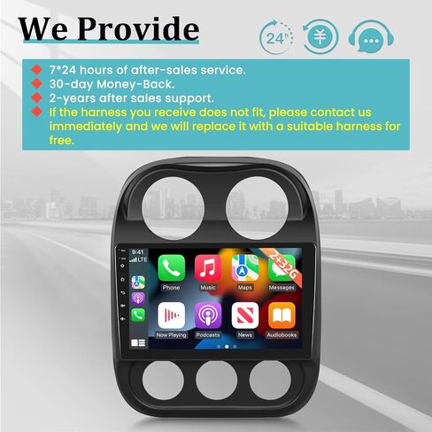 [2+32G] راديو سيارة Android 13 لسيارة Jeep Compass Patriot 2010 2011 2012 2013 2014 2015 2016، شاشة لمس 10.1 بوصة بلوتوث ستيريو مع Apple Carplay وAndroid Auto+AHD كاميرا احتياطية/ميكروفون/صوت DSP in Saudi Arabia