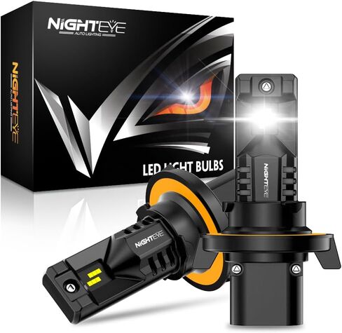 NIGHTEYE 9005 9006 مصباح الضباب - 40000LM 6500K 9005/HB3 شعاع عالٍ 9006/HB4 مصباح ضباب LED منخفض الشعاع، التوصيل والتشغيل، حزمة من 4 in Saudi Arabia