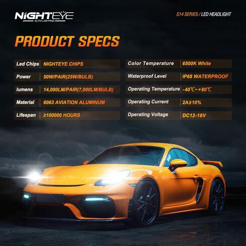 NIGHTEYE 9005 9006 مصباح الضباب - 40000LM 6500K 9005/HB3 شعاع عالٍ 9006/HB4 مصباح ضباب LED منخفض الشعاع، التوصيل والتشغيل، حزمة من 4 in Saudi Arabia