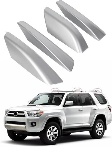 HECASA Roof Rack End Caps Compatible with 2003-2009 Toyota 4Runner N210 Protective Covers for Roof Rail & Luggage Rack Shell Trim Replacement for 6349135010 4 Pcs Silver in Saudi Arabia