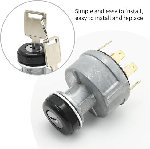 31-280 4 Positions 7-Pins Ignition Switch with 6693241 Keys, Replacement for Tractors,Replaces 6693241 in Saudi Arabia