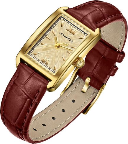 Women's Leather Strap Watch Dainty Elegant Womens Watches Classic Vintage Retro Square Ladies Quartz Watches Gifts Present for Her in Kuwait
