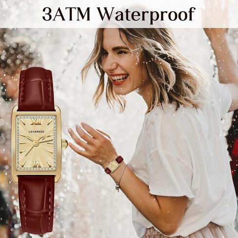 Women's Leather Strap Watch Dainty Elegant Womens Watches Classic Vintage Retro Square Ladies Quartz Watches Gifts Present for Her in Kuwait
