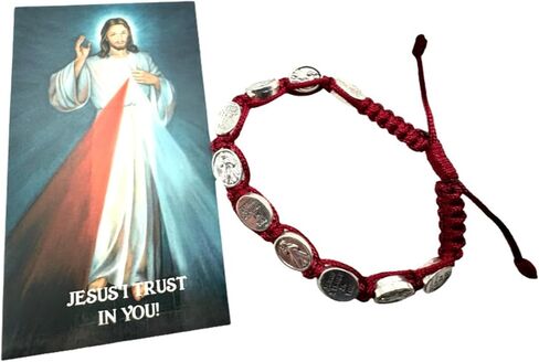 Westmon Works Divine Mercy Bracelet Adjustable Cord and Metal Charm Catholic Fashion with Holy Prayer Card in Saudi Arabia