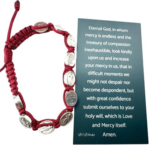 Westmon Works Divine Mercy Bracelet Adjustable Cord and Metal Charm Catholic Fashion with Holy Prayer Card in Saudi Arabia